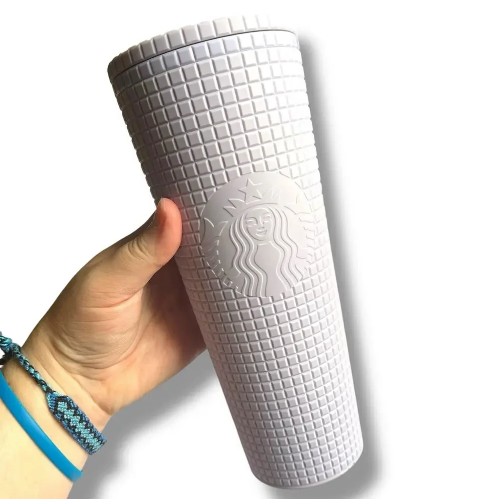 Starbucks 2021 Purple Lilac Lavender Disco Grid Matte Venti Tumbler 24oz